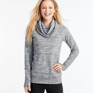 LL Bean Women's Cozy Pullover Cowl Neck Long Sleeve Sweatshirt Kangaroo Pocket
